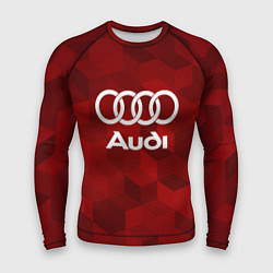 Рашгард мужской Ауди, Audi Красный фон, цвет: 3D-принт