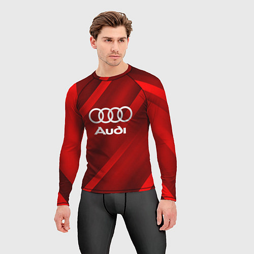 Мужской рашгард Audi red полосы / 3D-принт – фото 3