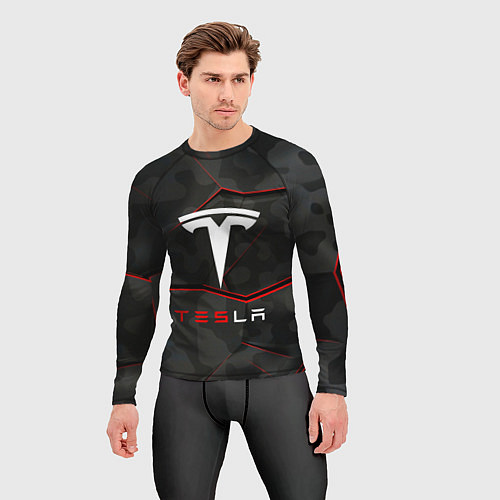 Мужской рашгард Tesla Sport Logo / 3D-принт – фото 3