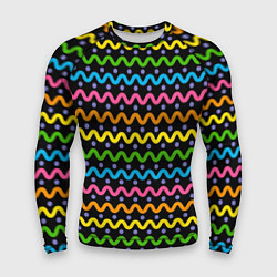 Рашгард мужской Разноцветные волнистые линии, цвет: 3D-принт