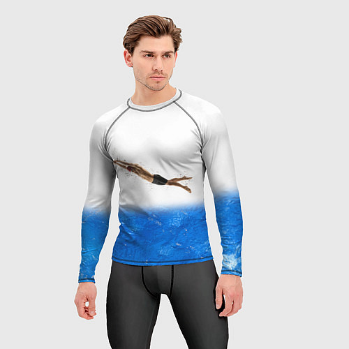 Мужской рашгард Спортивное плавание Aqua sport / 3D-принт – фото 3
