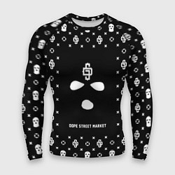 Рашгард мужской Узор Black Phantom Ski Mask Dope Street Market, цвет: 3D-принт