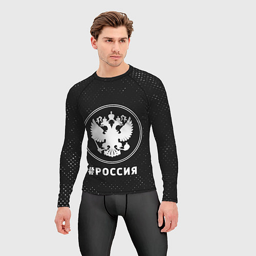 Мужской рашгард РОССИЯ - ГЕРБ Потертости / 3D-принт – фото 3