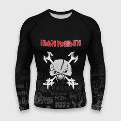 Рашгард мужской Iron Maiden логотипы рок групп, цвет: 3D-принт