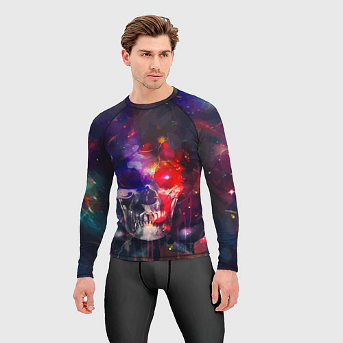 Мужской рашгард Vanguard neon skull Fashion pattern / 3D-принт – фото 3