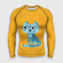 Рашгард мужской Очаровательный котик в плоском стиле в ярких цвета, цвет: 3D-принт