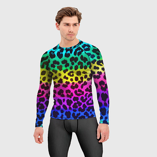 Мужской рашгард Leopard Pattern Neon / 3D-принт – фото 3