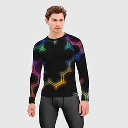 Рашгард мужской Геометрический узор Neon, цвет: 3D-принт — фото 2
