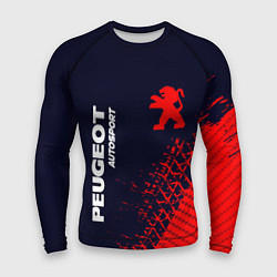 Рашгард мужской ПЕЖО Autosport Следы Шин, цвет: 3D-принт