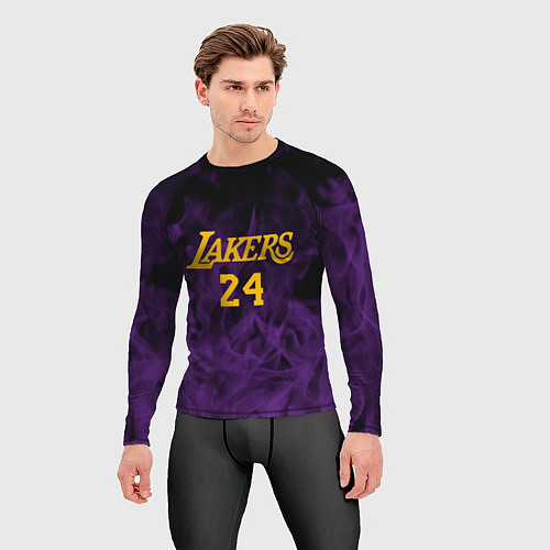 Мужской рашгард Lakers 24 фиолетовое пламя / 3D-принт – фото 3