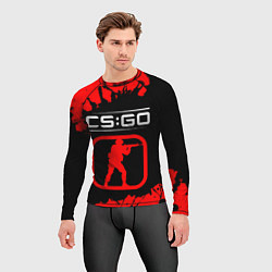 Рашгард мужской CS:GO лого с линиями и спецназом, цвет: 3D-принт — фото 2