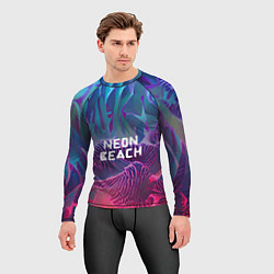 Рашгард мужской Neon beach, цвет: 3D-принт — фото 2