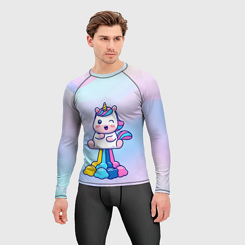 Мужской рашгард Взлетающий единорог / 3D-принт – фото 3