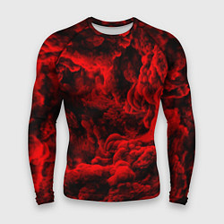 Рашгард мужской Красный дым Red Smoke Красные облака, цвет: 3D-принт