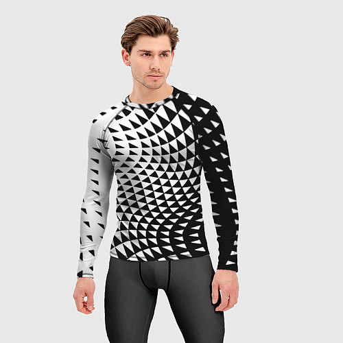 Мужской рашгард Минималистический авангардный паттерн / 3D-принт – фото 3