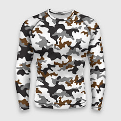 Рашгард мужской Камуфляж Чёрно-Белый Camouflage Black-White, цвет: 3D-принт