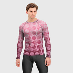 Рашгард мужской Розовый геометрический градиентный узор, цвет: 3D-принт — фото 2