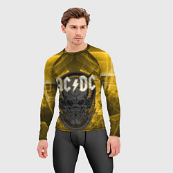 Рашгард мужской AC DC SKULL ROCK, цвет: 3D-принт — фото 2