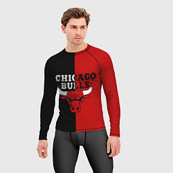 Рашгард мужской Чикаго Буллз black & red, цвет: 3D-принт — фото 2