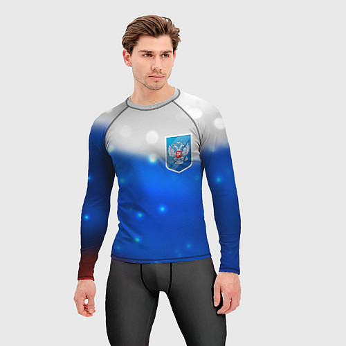 Мужской рашгард Герб России Blue / 3D-принт – фото 3