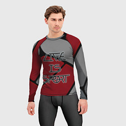 Рашгард мужской Жизнь- это спорт, цвет: 3D-принт — фото 2