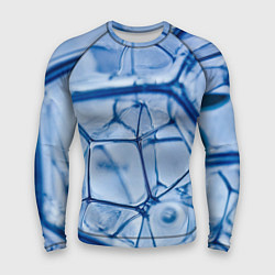 Рашгард мужской Абстрактная синяя ледяная броня, цвет: 3D-принт