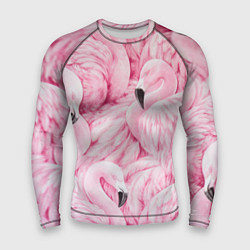 Рашгард мужской Pink Flamingos, цвет: 3D-принт