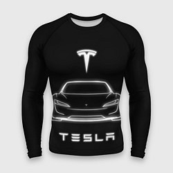Рашгард мужской Tesla white light, цвет: 3D-принт