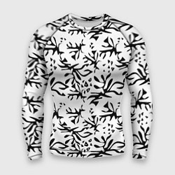 Рашгард мужской Черно белый абстрактный модный узор, цвет: 3D-принт