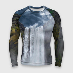 Рашгард мужской Водопад Скогафосс, цвет: 3D-принт