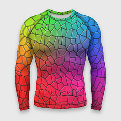Рашгард мужской Разноцветное витражное стекло, цвет: 3D-принт