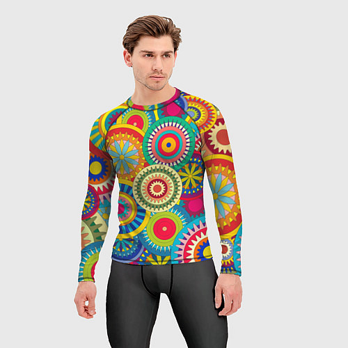 Мужской рашгард Мандала-Цветы / 3D-принт – фото 3
