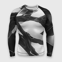 Рашгард мужской Осколки кристалла, тёмная абстракция, цвет: 3D-принт