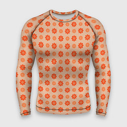 Рашгард мужской Оранжевые ромашки - цветочки паттерном, цвет: 3D-принт