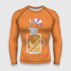 Рашгард мужской Апельсиновый сок - Оранжевая версия, цвет: 3D-принт