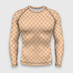 Рашгард мужской Оранжевые геометрические цветы, цвет: 3D-принт
