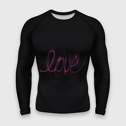 Рашгард мужской Надпись любовь на черном фоне, цвет: 3D-принт
