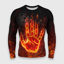 Рашгард мужской Рука в огне, цвет: 3D-принт