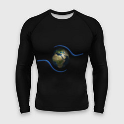 Рашгард мужской Планета Земля в руках человека, цвет: 3D-принт
