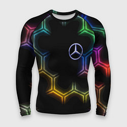 Рашгард мужской Mercedes - neon pattern, цвет: 3D-принт