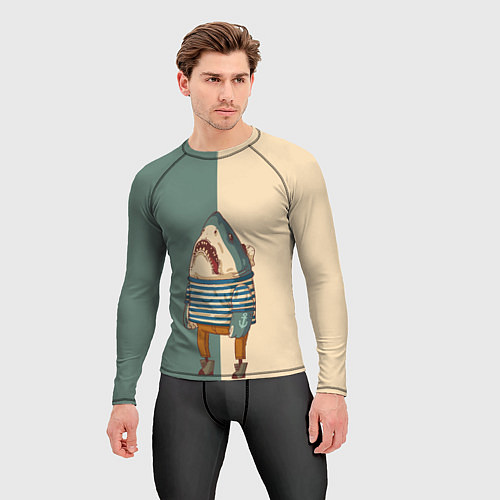 Мужской рашгард Акула-моряк / 3D-принт – фото 3
