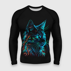 Рашгард мужской Неоновый котик, цвет: 3D-принт