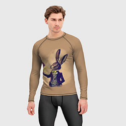 Рашгард мужской Кролик в костюме с подарком, цвет: 3D-принт — фото 2