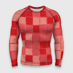 Рашгард мужской Красный паттерн из кубов, цвет: 3D-принт