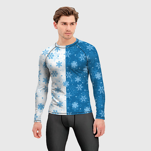 Мужской рашгард Красивые снежинки / 3D-принт – фото 3