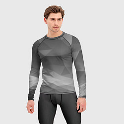 Рашгард мужской Серый геометрический объёмный паттерн, цвет: 3D-принт — фото 2