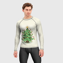 Рашгард мужской Новогодняя нарядная елочка, цвет: 3D-принт — фото 2
