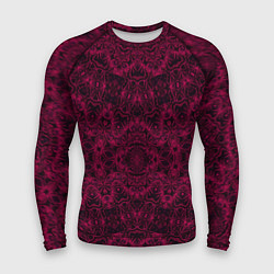 Мужской рашгард Малиновый орнамент на черном