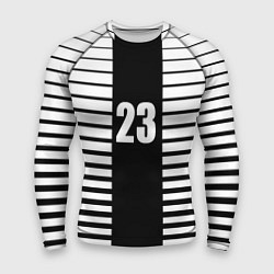 Рашгард мужской Черно белый полосатый фон, цвет: 3D-принт