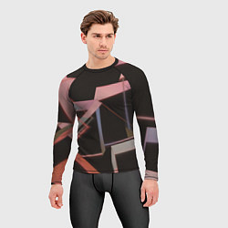 Рашгард мужской Абстрактные розовые стеклянные блоки, цвет: 3D-принт — фото 2